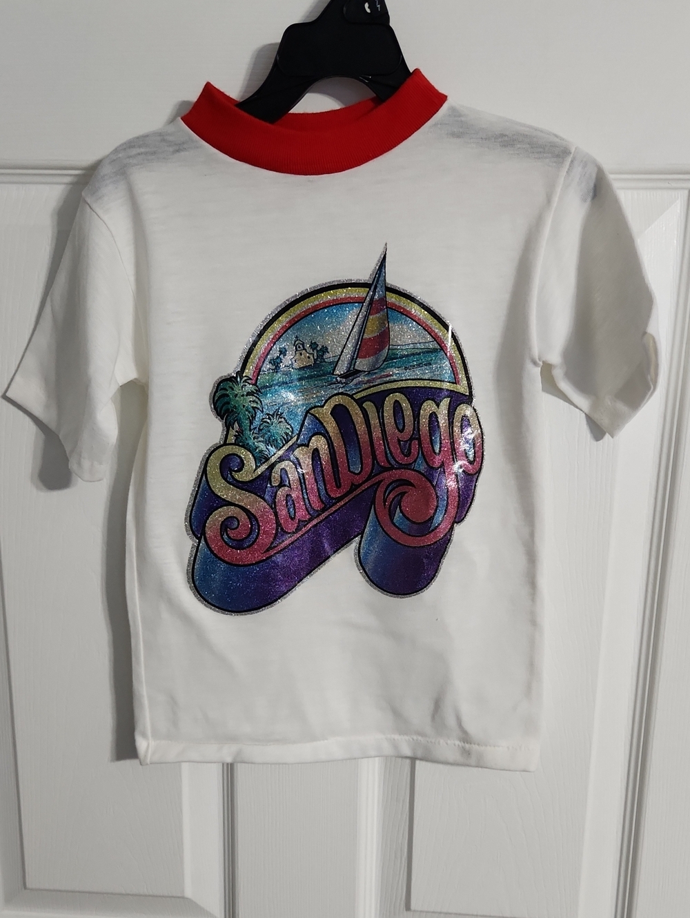 True VTG NOS 1978 Roach Studios Glitter Heat Transfer Kids Ringer Deadstock